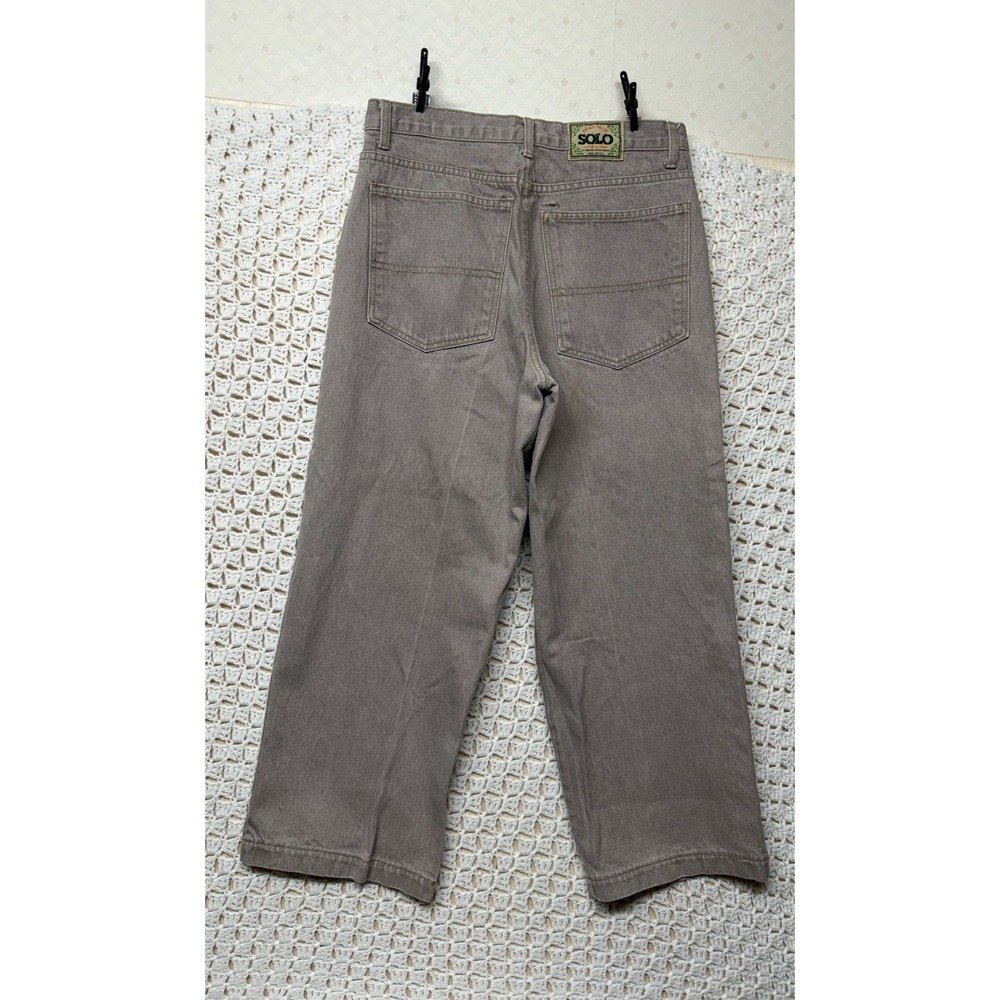 Vtg Solo Semore Jeans Tag 34 Approx 31x28 Baggy Beige Denim Wide Leg  Hip Hop